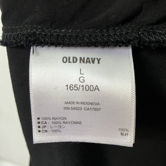 Old Navy Cami Mini Dress Womens L Black Shirred Neutral Swing Rayon - Picture 4 of 10